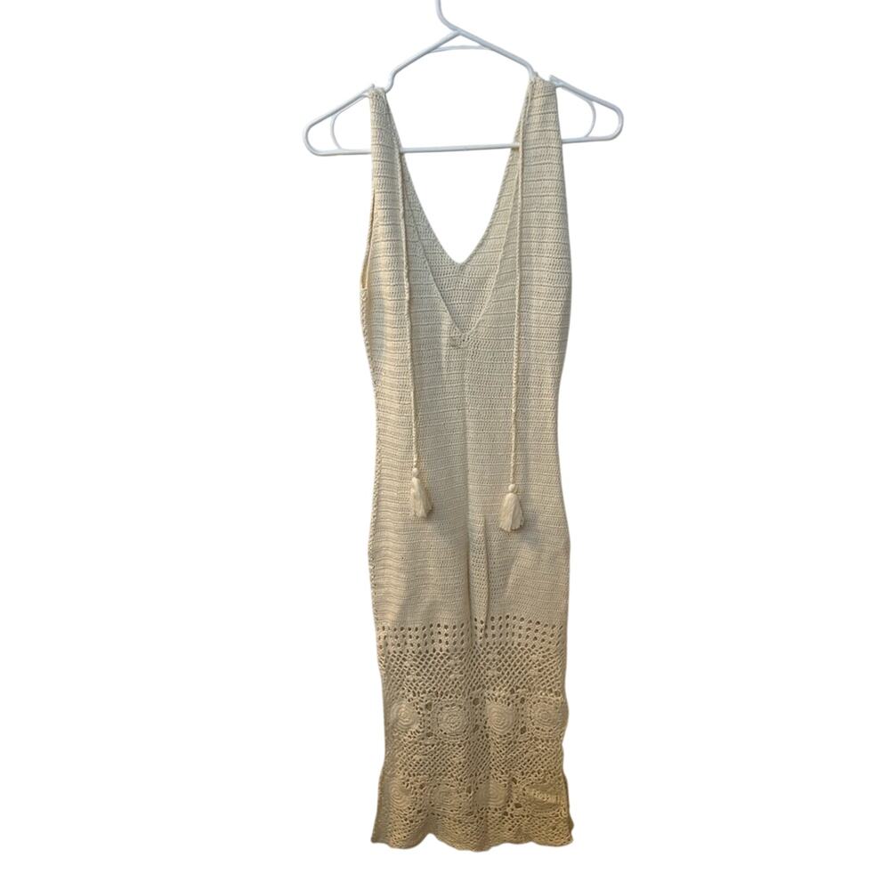 🪄♲🫰🏼 Spell Let The Sunshine In Crochet Maxi Dress Size Small - Picture 2 of 6